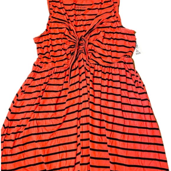 NWT Torrid Size 2 (18-20) Sleeveless Striped Dress - Pink with Black Stripes - Picture 2 of 4